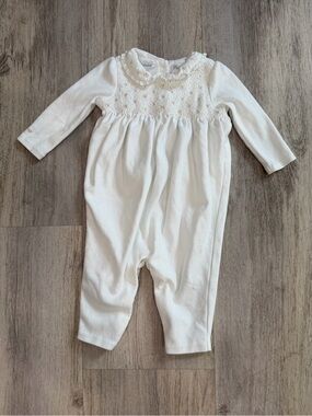 Ralph Lauren Cream Smocked Infant One-Piece jumper